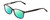 Profile View of Ernest Hemingway H4817 Designer Polarized Reading Sunglasses with Custom Cut Powered Green Mirror Lenses in Gloss Black Unisex Oval Full Rim Acetate 55 mm
