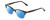 Profile View of Ernest Hemingway H4819 Designer Polarized Reading Sunglasses with Custom Cut Powered Blue Mirror Lenses in Black Clear Grey Gradient Ladies Cateye Full Rim Acetate 52 mm