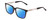 Profile View of Ernest Hemingway H4823 Designer Polarized Sunglasses with Custom Cut Blue Mirror Lenses in Gloss Black/Clear Crystal Unisex Square Full Rim Acetate 53 mm