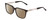 Profile View of Ernest Hemingway H4823 Designer Polarized Sunglasses with Custom Cut Amber Brown Lenses in Gloss Black/Clear Crystal Unisex Square Full Rim Acetate 53 mm