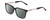 Profile View of Ernest Hemingway H4823 Designer Polarized Sunglasses with Custom Cut Smoke Grey Lenses in Gloss Black/Clear Crystal Unisex Square Full Rim Acetate 53 mm