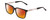 Profile View of Ernest Hemingway H4823 Designer Polarized Sunglasses with Custom Cut Red Mirror Lenses in Gloss Black/Clear Crystal Unisex Square Full Rim Acetate 53 mm