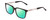 Profile View of Ernest Hemingway H4823 Designer Polarized Reading Sunglasses with Custom Cut Powered Green Mirror Lenses in Gloss Black/Clear Crystal Unisex Square Full Rim Acetate 53 mm