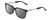 Profile View of Ernest Hemingway H4823 Designer Polarized Reading Sunglasses with Custom Cut Powered Smoke Grey Lenses in Gloss Black/Clear Crystal Unisex Square Full Rim Acetate 53 mm