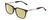 Profile View of Ernest Hemingway H4823 Designer Polarized Reading Sunglasses with Custom Cut Powered Sun Flower Yellow Lenses in Gloss Black/Clear Crystal Unisex Square Full Rim Acetate 53 mm