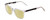 Profile View of Ernest Hemingway H4823 Designer Polarized Reading Sunglasses with Custom Cut Powered Sun Flower Yellow Lenses in Clear Crystal/Matte Black Unisex Square Full Rim Acetate 53 mm