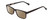 Profile View of Ernest Hemingway H4807 Designer Polarized Reading Sunglasses with Custom Cut Powered Amber Brown Lenses in Matte Black Unisex Square Full Rim Acetate 54 mm
