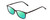 Profile View of Ernest Hemingway H4808 Designer Polarized Reading Sunglasses with Custom Cut Powered Green Mirror Lenses in Gloss Black Ladies Cateye Full Rim Acetate 52 mm