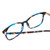 Close Up View of Ernest Hemingway H4808 Designer Single Vision Prescription Rx Eyeglasses in Blue Brown Black Glitter Marble Ladies Cateye Full Rim Acetate 52 mm