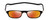 Front View of Snap Magnetic SP01-C1 Designer Polarized Sunglasses with Custom Cut Red Mirror Lenses in Gloss Black Silver Unisex Oval Full Rim Plastic 52 mm