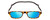 Front View of Snap Magnetic SP01-C2 Designer Polarized Sunglasses with Custom Cut Blue Mirror Lenses in Dark Brown Tortoise Havana Red Unisex Oval Full Rim Plastic 52 mm