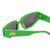 Close Up View of SITO SHADES AXIS Women's Designer Sunglasses in Neon Green Flash/Iron Gray 55 mm