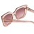 Close Up View of SITO SHADES CULT VISION Cateye Sunglasses in Pink Crystal/Rosewood Gradient 51mm
