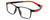 Profile View of Cruiser KIDS 032-C2 Designer Blue Light Blocking Eyeglasses in Gloss Black Red Unisex Square Full Rim Plastic 47 mm