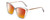 Profile View of Kendall+Kylie KK5126 CHARLOTTE Designer Polarized Sunglasses with Custom Cut Red Mirror Lenses in Smoke Grey Crystal Gold Ladies Cat Eye Full Rim Acetate 54 mm