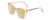 Profile View of Kendall+Kylie KK5126 CHARLOTTE Designer Polarized Reading Sunglasses with Custom Cut Powered Sun Flower Yellow Lenses in Blush Pink Crystal Gold Ladies Cat Eye Full Rim Acetate 54 mm