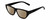 Profile View of Kendall+Kylie KK5131CE BLAKE Designer Polarized Reading Sunglasses with Custom Cut Powered Amber Brown Lenses in Shiny Black Ladies Rectangular Full Rim Acetate 54 mm