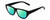 Profile View of Kendall+Kylie KK5131CE BLAKE Designer Polarized Reading Sunglasses with Custom Cut Powered Green Mirror Lenses in Shiny Black Ladies Rectangular Full Rim Acetate 54 mm