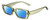Profile View of Kendall+Kylie KK5137CE GEMMA Designer Polarized Reading Sunglasses with Custom Cut Powered Blue Mirror Lenses in Mint Green Crystal Ladies Rectangular Full Rim Acetate 51 mm