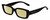 Profile View of Kendall+Kylie KK5137CE GEMMA Designer Polarized Reading Sunglasses with Custom Cut Powered Sun Flower Yellow Lenses in Gloss Black Ladies Rectangular Full Rim Acetate 51 mm