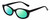 Profile View of Kendall+Kylie KK5140CE KAIA Designer Polarized Reading Sunglasses with Custom Cut Powered Green Mirror Lenses in Shiny Black Ladies Oval Full Rim Acetate 51 mm