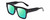 Profile View of Kendall+Kylie KK5147CE ESME Designer Polarized Reading Sunglasses with Custom Cut Powered Green Mirror Lenses in Gloss Black Ladies Square Full Rim Acetate 53 mm