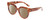 Profile View of Kendall+Kylie KK5149CE JAMIE Designer Polarized Reading Sunglasses with Custom Cut Powered Amber Brown Lenses in Golden Demi Tortoise Havana Crystal Ladies Round Full Rim Acetate 51 mm