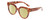 Profile View of Kendall+Kylie KK5149CE JAMIE Designer Polarized Reading Sunglasses with Custom Cut Powered Sun Flower Yellow Lenses in Golden Demi Tortoise Havana Crystal Ladies Round Full Rim Acetate 51 mm