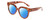 Profile View of Kendall+Kylie KK5149CE JAMIE Designer Polarized Reading Sunglasses with Custom Cut Powered Blue Mirror Lenses in Golden Demi Tortoise Havana Crystal Ladies Round Full Rim Acetate 51 mm