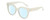 Profile View of Kendall+Kylie KK5149CE JAMIE Designer Blue Light Blocking Eyeglasses in Milky Beige Crystal Ladies Round Full Rim Acetate 51 mm