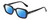 Profile View of Kendall+Kylie KK5152CE GINGER Designer Polarized Sunglasses with Custom Cut Blue Mirror Lenses in Gloss Black Ladies Hexagonal Full Rim Acetate 50 mm