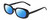 Profile View of Kendall+Kylie KK5153CE VANESSA Designer Polarized Sunglasses with Custom Cut Blue Mirror Lenses in Gloss Black Ladies Oval Full Rim Acetate 54 mm