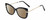 Profile View of Kendall+Kylie KK5156CE FRANNIE Designer Polarized Sunglasses with Custom Cut Amber Brown Lenses in Gloss Black Gold Ladies Cat Eye Full Rim Acetate 52 mm