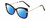 Profile View of Kendall+Kylie KK5156CE FRANNIE Designer Polarized Reading Sunglasses with Custom Cut Powered Blue Mirror Lenses in Gloss Black Gold Ladies Cat Eye Full Rim Acetate 52 mm