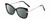 Profile View of Kendall+Kylie KK5156CE FRANNIE Designer Polarized Reading Sunglasses with Custom Cut Powered Smoke Grey Lenses in Gloss Black Gold Ladies Cat Eye Full Rim Acetate 52 mm