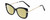 Profile View of Kendall+Kylie KK5156CE FRANNIE Designer Polarized Reading Sunglasses with Custom Cut Powered Sun Flower Yellow Lenses in Gloss Black Gold Ladies Cat Eye Full Rim Acetate 52 mm