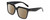 Profile View of Kendall+Kylie KK5160CE COLLEEN Designer Polarized Sunglasses with Custom Cut Amber Brown Lenses in Gloss Black Ladies Square Full Rim Acetate 54 mm