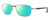 Profile View of REVO CLIVE Designer Polarized Reading Sunglasses with Custom Cut Powered Green Mirror Lenses in Gunmetal Brown Tortoise Havana Blue Mens Oval Full Rim Metal 58 mm