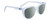 Profile View of SPY Optics Bewilder Designer Polarized Sunglasses with Custom Cut Smoke Grey Lenses in Light Blue Clear Crystal Unisex Panthos Full Rim Acetate 54 mm