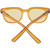 Close Up View of SPY Optics Bewilder Unisex Pantho Designer Sunglasses Orange Crystal/Yellow 54mm