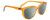 Profile View of SPY Optics Bewilder Designer Polarized Reading Sunglasses with Custom Cut Powered Smoke Grey Lenses in Orange Crystal Unisex Panthos Full Rim Acetate 54 mm