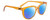 Profile View of SPY Optics Bewilder Designer Polarized Reading Sunglasses with Custom Cut Powered Blue Mirror Lenses in Orange Crystal Unisex Panthos Full Rim Acetate 54 mm