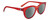 Profile View of SPY Optics Boundless Designer Polarized Sunglasses with Custom Cut Smoke Grey Lenses in Cherry Red Crystal Unisex Cat Eye Full Rim Acetate 53 mm