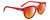 Profile View of SPY Optics Boundless Designer Polarized Sunglasses with Custom Cut Red Mirror Lenses in Cherry Red Crystal Unisex Cat Eye Full Rim Acetate 53 mm