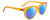Profile View of SPY Optics Boundless  Designer Polarized Sunglasses with Custom Cut Blue Mirror Lenses in Orange Crystal Unisex Cat Eye Full Rim Acetate 53 mm