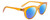 Profile View of SPY Optics Boundless  Designer Polarized Reading Sunglasses with Custom Cut Powered Blue Mirror Lenses in Orange Crystal Unisex Cat Eye Full Rim Acetate 53 mm