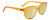 Profile View of SPY Optics Boundless  Designer Polarized Reading Sunglasses with Custom Cut Powered Sun Flower Yellow Lenses in Orange Crystal Unisex Cat Eye Full Rim Acetate 53 mm