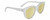 Profile View of SPY Optics Boundless  Designer Polarized Reading Sunglasses with Custom Cut Powered Sun Flower Yellow Lenses in Matte Clear Crystal Unisex Cat Eye Full Rim Acetate 53 mm