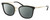 Profile View of Michael Kors MK3032 Designer Polarized Reading Sunglasses with Custom Cut Powered Smoke Grey Lenses in Gloss Black Gold Ladies Panthos Full Rim Metal 51 mm