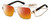 Profile View of Marc Jacobs MARC495S Designer Polarized Sunglasses with Custom Cut Red Mirror Lenses in Gold Copper Tortoise Havana Ladies Hexagonal Full Rim Metal 58 mm